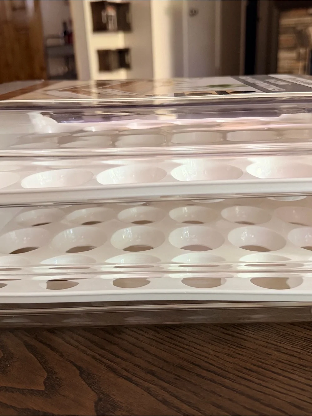 Brookstone White Clear 60-Egg Stackable Refrigerator Organizer